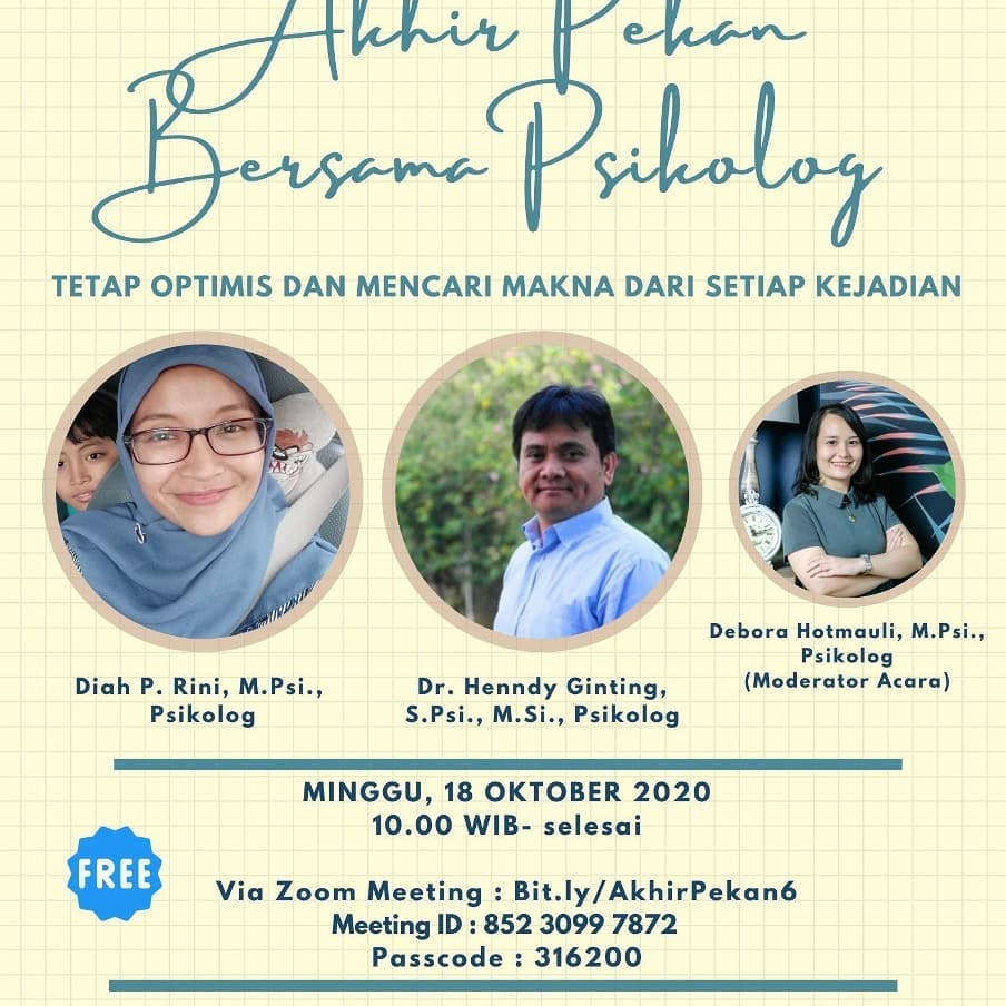 Akhir Pekan Bersama Psikolog: Tetap Optimis — Wisma Atlet