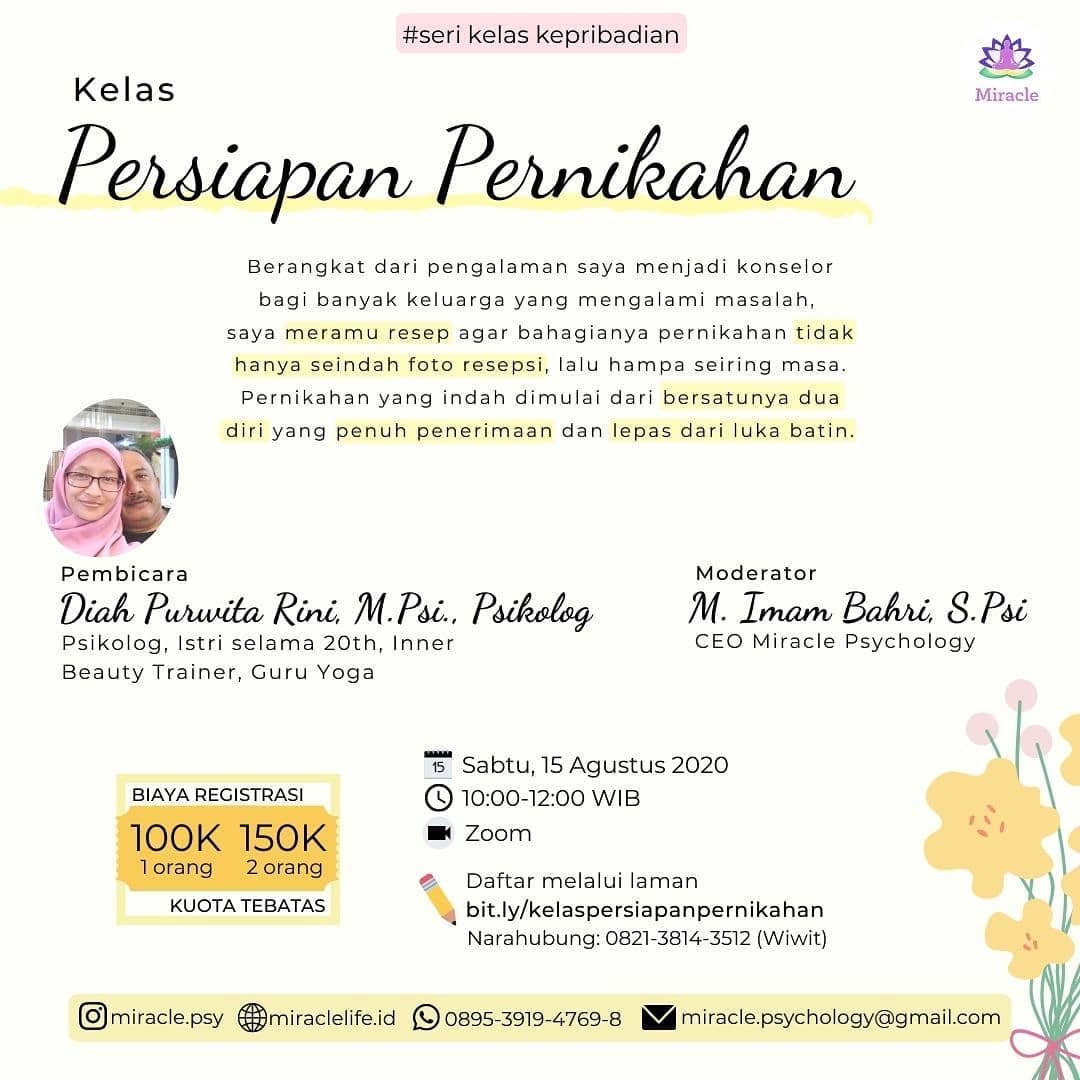 Kelas Persiapan Pernikahan Batch 1 — Seri Kelas Kepribadian