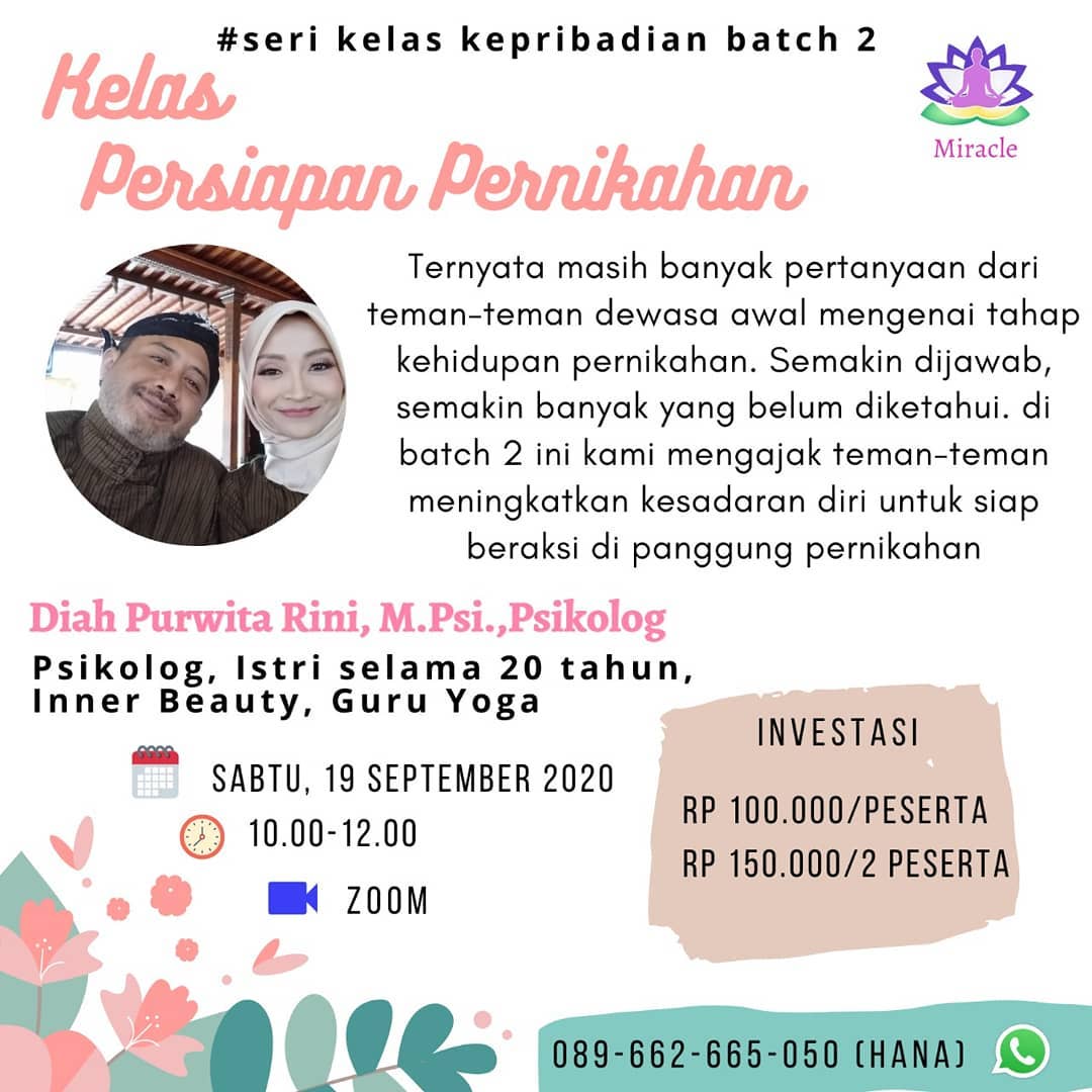 Kelas Persiapan Pernikahan Batch 2 — Seri Kelas Kepribadian