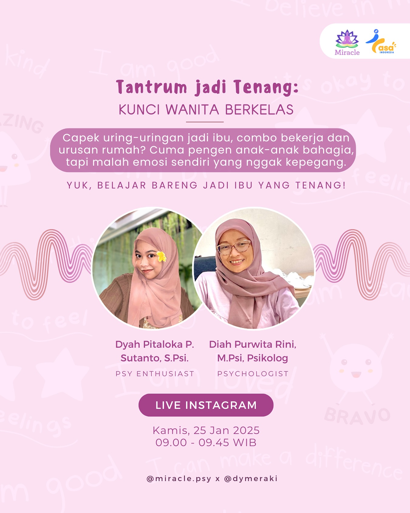 Live Instagram: Tantrum jadi Tenang — Kunci Wanita Berkelas